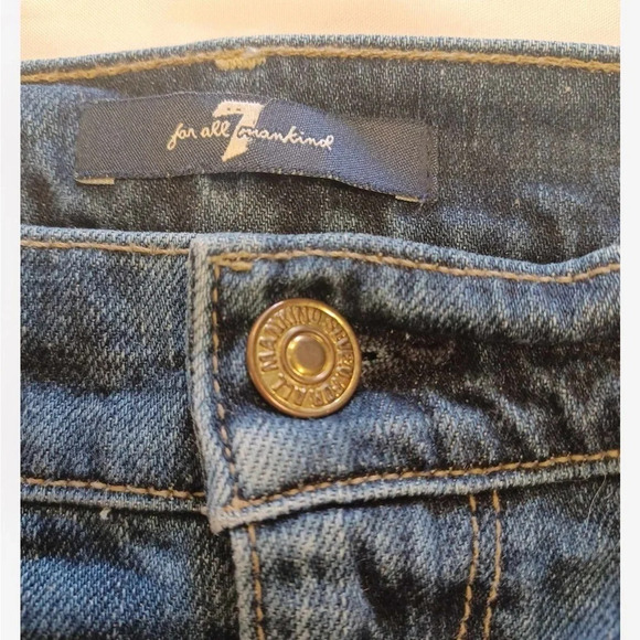 7 for all mankind Distressed Medium Wash Denim Pencil Skirt  Size 29 - Picture 10 of 11